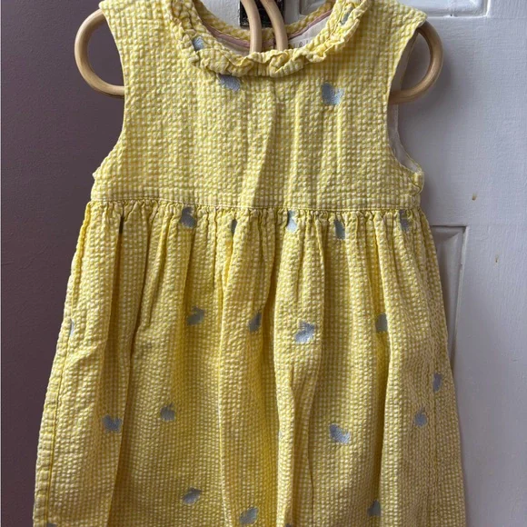 Easter Dress-Baby Boden Yellow Dress with Silver Bunny Accents- Easter - Picture 4 of 6